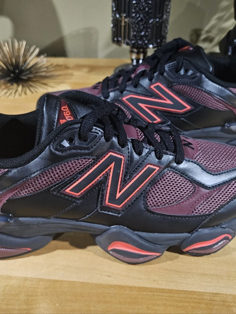 Size 13 - New Balance 9060 Black Washed Burgundy